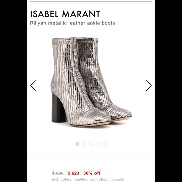 Isabel Marant Rillyan Metallic Leather Ankle Boots - Picture 2 of 3